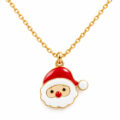 Gold-tone Santa Claus pendant on chain.