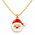 Gold Santa Claus pendant on delicate chain.