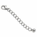 White gold rhodium plated 925 sterling silver chain extender